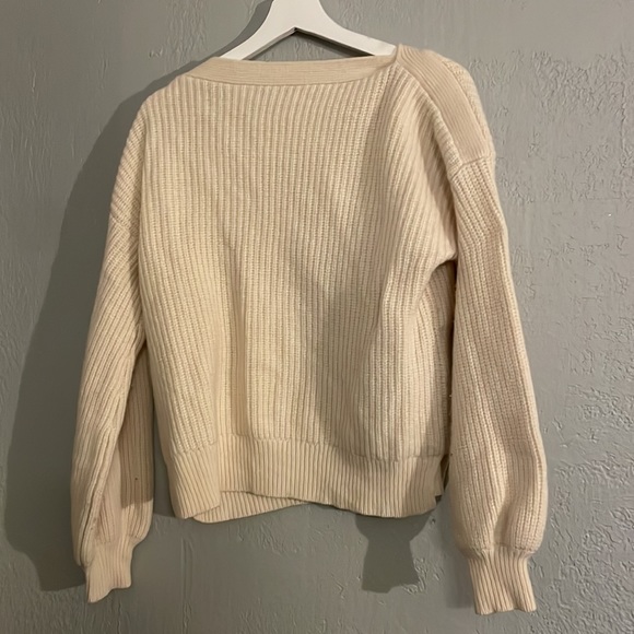 Madewell Boatneck Button Shoulder Wool Sweater Ivory - Picture 9 of 11